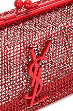 Saint Laurent Cassandra Cage Bag in Rouge Flamme & Rouge Flamme, view 7, click to view large image.