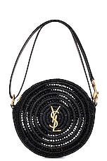 Saint Laurent Round Camera Bag in Nero, view 1, click to view large image.