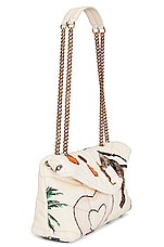 Saint Laurent Toy Puffer Bag in Poudre White & Multicolor, view 4, click to view large image.