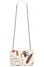 Saint Laurent Toy Puffer Bag in Poudre White & Multicolor, view 6, click to view large image.