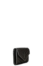 Saint Laurent Small Envelope Wallet in Nero, view 3, click to view large image.