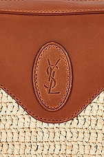 Saint Laurent Le Coeur Satchel Bag in Natural & Brick, view 7, click to view large image.