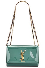 Saint Laurent Small Kate Chain Bag in Vintage Sage, view 1, click to view large image.
