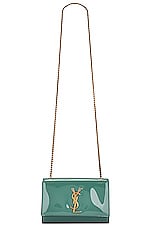 Saint Laurent Small Kate Chain Bag in Vintage Sage, view 6, click to view large image.