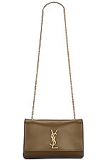 Saint Laurent Small Kate Reversible Chain Bag in Loden Green, view 3, click to view large image.