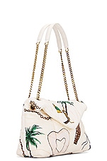 Saint Laurent Small Puffer Chain Bag in Poudre White & Multicolor, view 4, click to view large image.