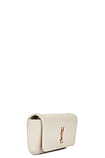 Saint Laurent Mini Gaby Phone Holder Chain Bag in Crema Soft, view 4, click to view large image.