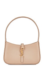 Saint Laurent Mini Le 5 A 7 Hobo Bag in Dark Beige, view 1, click to view large image.