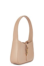 Saint Laurent Mini Le 5 A 7 Hobo Bag in Dark Beige, view 4, click to view large image.