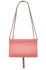Saint Laurent Small Kate Tassel Chain Bag in Coral Rose, view 3, click to view large image.