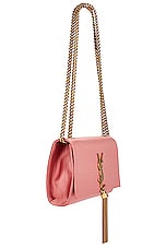 Saint Laurent Small Kate Tassel Chain Bag in Coral Rose, view 4, click to view large image.