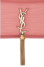 Saint Laurent Small Kate Tassel Chain Bag in Coral Rose, view 8, click to view large image.