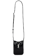 Saint Laurent Mini Le 5 A 7 North South Bag in Nero, view 1, click to view large image.