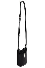 Saint Laurent Mini Le 5 A 7 North South Bag in Nero, view 4, click to view large image.