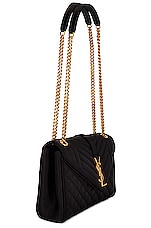 Saint Laurent Medium Envelope Chain Bag in Nero, view 4, click to view large image.