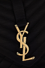 Saint Laurent Medium Envelope Chain Bag in Nero, view 8, click to view large image.