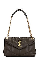 Saint Laurent Small Puffer Chain Bag in Light Musk, view 1, click to view large image.