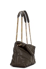 Saint Laurent Small Puffer Chain Bag in Light Musk, view 4, click to view large image.