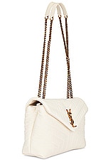 Saint Laurent Small Loulou Chain Bag in Vanilla Ice, view 4, click to view large image.