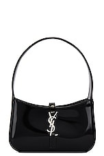 Saint Laurent Mini Le 5 A 7 Hobo Bag in Nero, view 1, click to view large image.