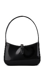 Saint Laurent Mini Le 5 A 7 Hobo Bag in Nero, view 3, click to view large image.