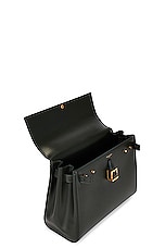 Saint Laurent Medium Le Fermoir Top Handle Bag in Vert Fonce, view 6, click to view large image.