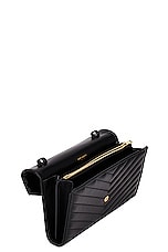 Saint Laurent Cassandre Wallet On Chain Bag in Nero, view 5, click to view large image.