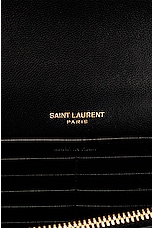 Saint Laurent Cassandre Wallet On Chain Bag in Nero, view 7, click to view large image.