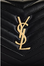 Saint Laurent Cassandre Wallet On Chain Bag in Nero, view 8, click to view large image.
