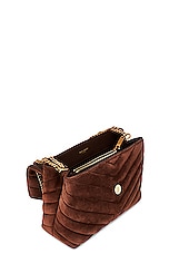 Saint Laurent Small Loulou Chain Bag in Bark Brown, view 5, click to view large image.