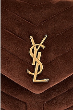 Saint Laurent Small Loulou Chain Bag in Bark Brown, view 8, click to view large image.