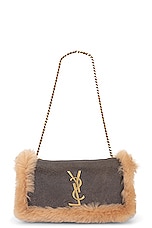 Saint Laurent Small Kate Reversible Chain Bag in Sahara & New Nut, view 6, click to view large image.