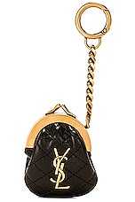 Saint Laurent Gaby Key Pouch in Nero, view 1, click to view large image.