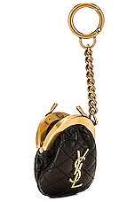 Saint Laurent Gaby Key Pouch in Nero, view 3, click to view large image.