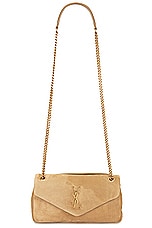 Saint Laurent Calypso Chain Bag in Fallow, view 6, click to view large image.