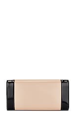 Saint Laurent Kate Clutch in Desert Sand & Black, view 3, click to view large image.