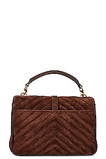 Saint Laurent Medium College Chain Bag in Bark Brown, view 4, click to view large image.