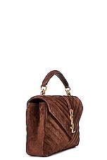 Saint Laurent Medium College Chain Bag in Bark Brown, view 5, click to view large image.