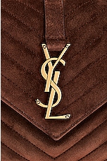 Saint Laurent Medium College Chain Bag in Bark Brown, view 8, click to view large image.