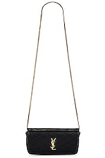 Saint Laurent Mini Gaby Phone Holder Chain Bag in Nero, view 6, click to view large image.
