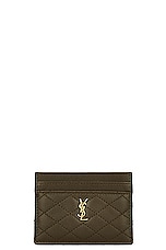 Saint Laurent Monogramme Card Case in Light Musk, view 1, click to view large image.