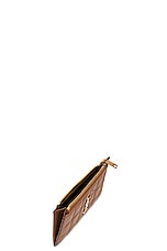 Saint Laurent Zipped Cassandre Fragments Credit Card Case in Fox, view 4, click to view large image.