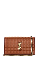 Saint Laurent Classic Cassandre Chain Wallet Bag in Fox, view 1, click to view large image.