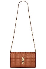 Saint Laurent Classic Cassandre Chain Wallet Bag in Fox, view 6, click to view large image.