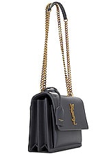 Saint Laurent Medium Sunset Chain Bag in Storm, view 4, click to view large image.