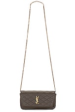 Saint Laurent Gaby Chain Phone Holder Bag in Light Musk, view 1, click to view large image.