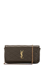 Saint Laurent Gaby Chain Phone Holder Bag in Light Musk, view 3, click to view large image.