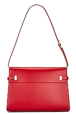 Saint Laurent Manhattan Shoulder Bag in Rouge Eros, view 3, click to view large image.