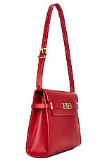 Saint Laurent Manhattan Shoulder Bag in Rouge Eros, view 4, click to view large image.