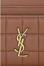 Saint Laurent Cassandre Credit Card Case in Fox, view 5, click to view large image.